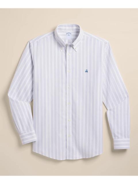 Brooks Brothers Stretch Non-Iron Cotton-Oxford Polo Button-Down, Stripe Sport Shirt