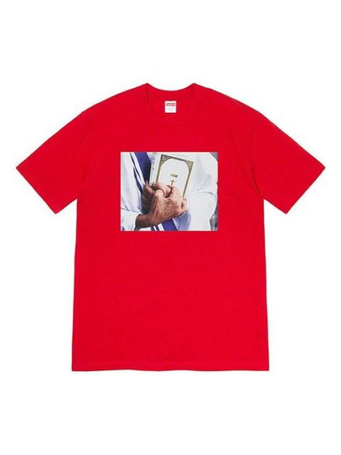 Supreme FW19 Week 7 Bible Tee Printing Short Sleeve Unisex Red SUP-FW19-712