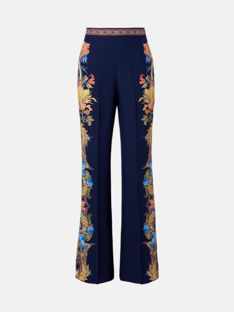 Etro Floral silk straight pants