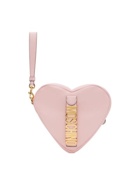 Pink 'Moschino' Belt Heart Pouch