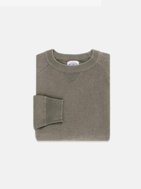 J. PRESS MOSS GREEN COTTON/LINEN SUMMER SWEATSHIRT