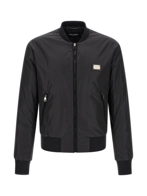 Dolce & Gabbana Logo Plaque Bomber Jacket