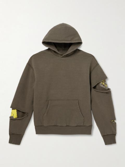 Kapital Reversible Distressed Printed Cotton-Jersey Hoodie