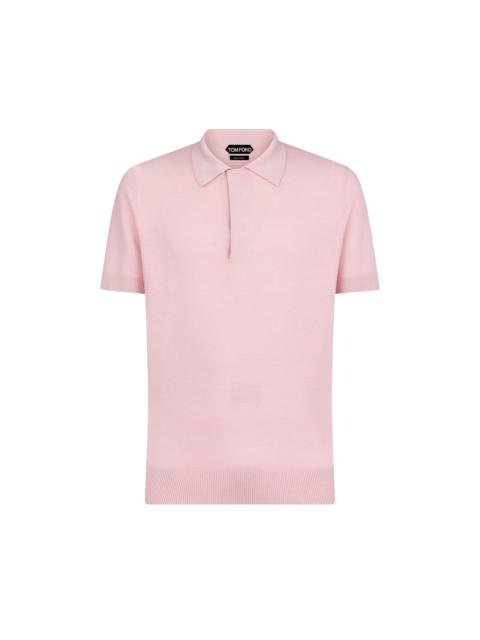 TOM FORD SILK COTTON TEXTURED POLO