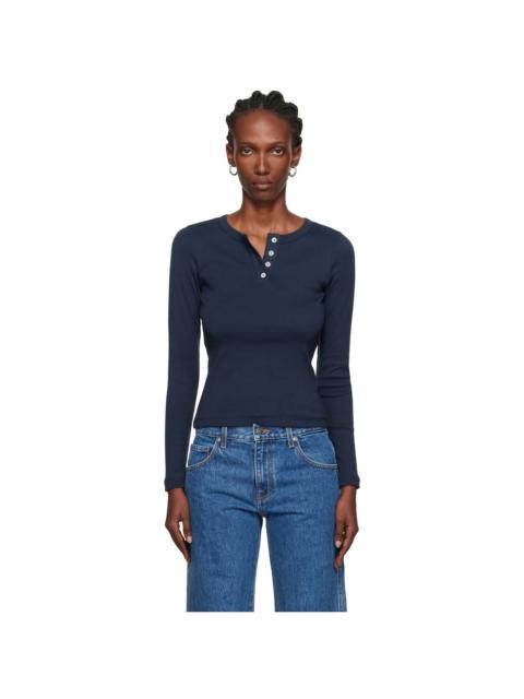 FLORE FLORE Navy Jess Longsleeve T-shirt
