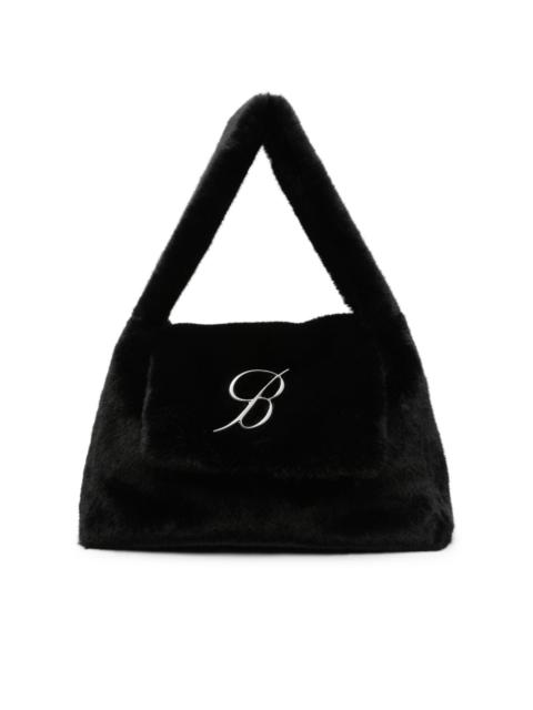 Blumarine logo-lettering slouch-body tote bag