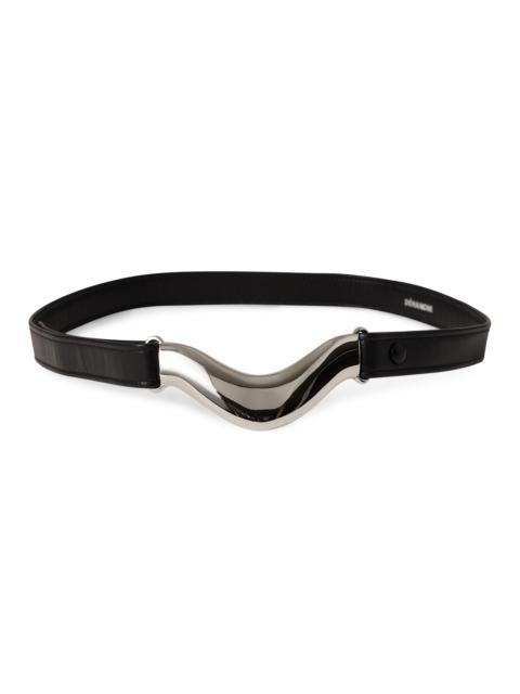 DÉHANCHE Women's Brancusi Leather Belt - Black Silver