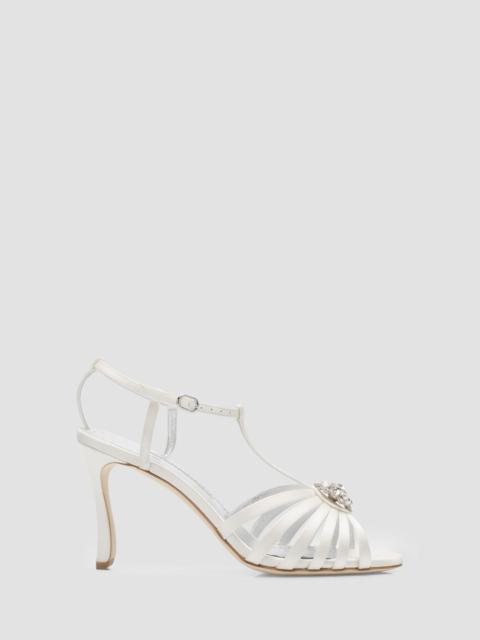 Manolo Blahnik Women's Fulcon Embellished Strappy Sandals - White