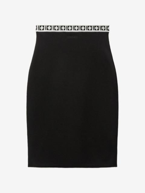 VERSACE viscose-blend jacquard midi skirt
