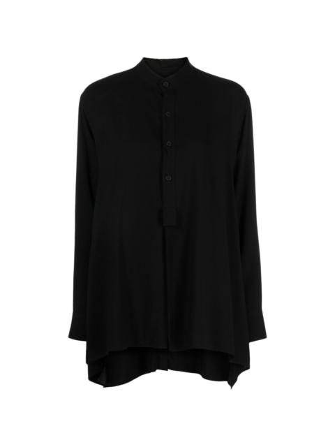 button-up band-collar shirt