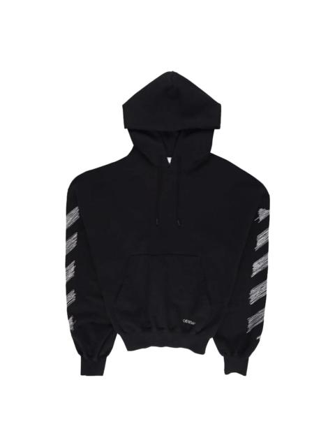 Off-White Scribble Diag-print Cotton Hoodie 'Black' OMBB110S23FLE0051001