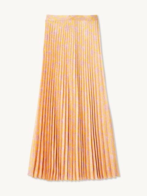 Sandro Printed pleated midi skirt