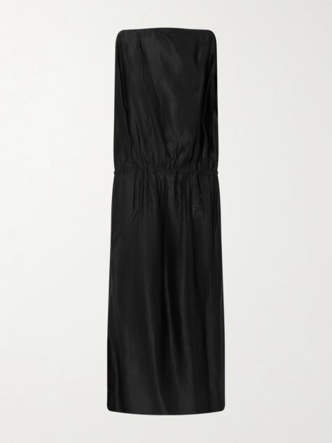 KHAITE Tia Satin-twill Midi Dress