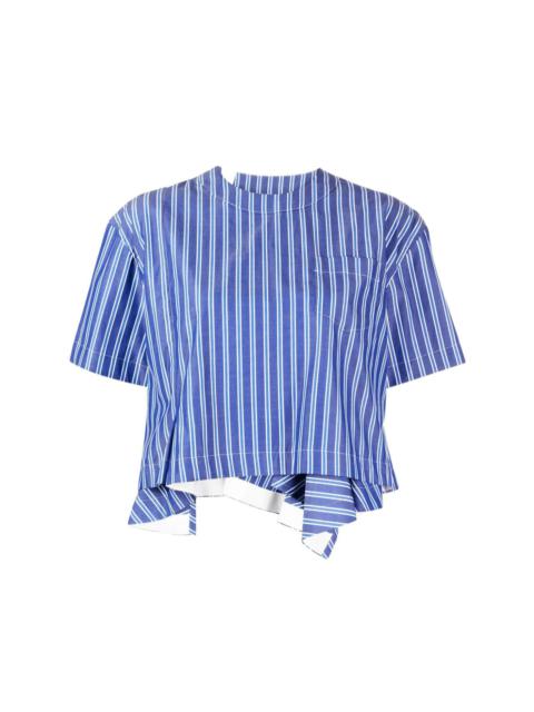 ruffle-hem striped top