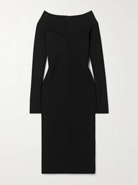 Stella McCartney Off-the-shoulder knitted dress Black