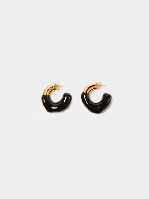 SUNNEI SMALL RUBBERIZED EARRINGS GOLD / black