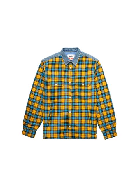 Diesel 체크 인쇄 flannel 셔츠