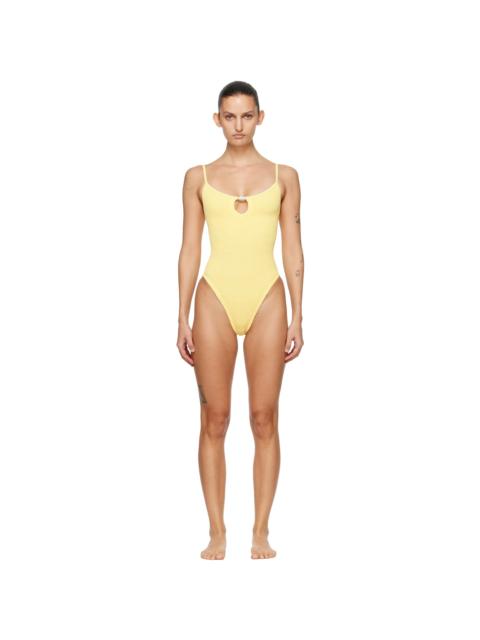 Hunza G Yellow Mia Beaded Swimsuit