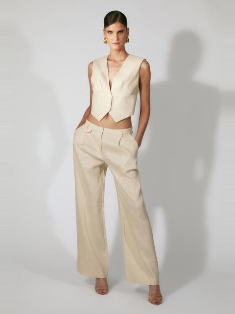 BARDOT Geordy Linen Vest Top In Eggnog