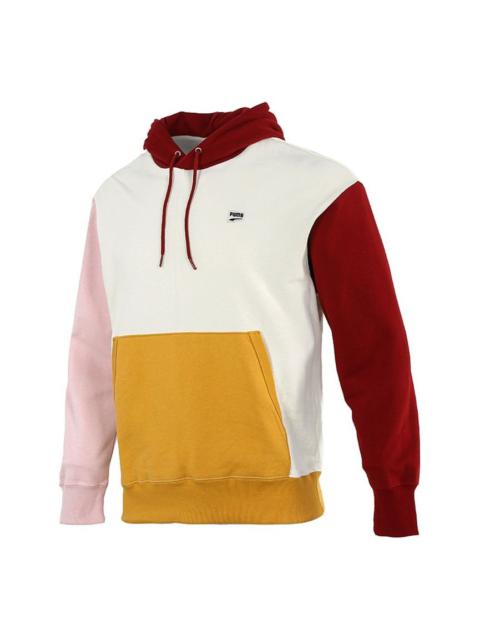 PUMA Sports Colorblock hooded Casual Pullover White 533040-88