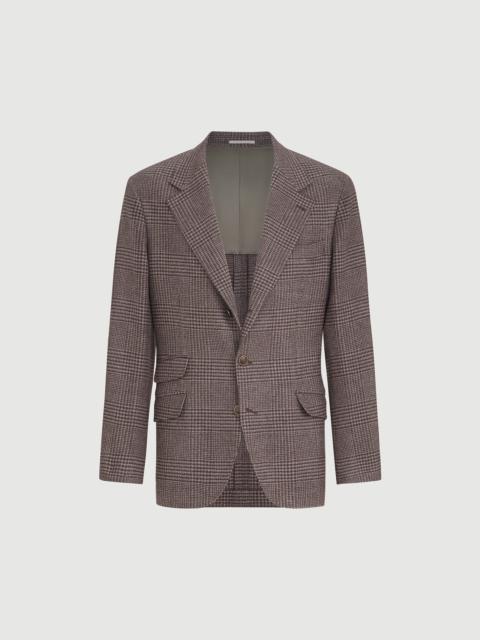 Brunello Cucinelli Comfort wool and cashmere Prince of Wales flannel deconstructed Cavallo blazer