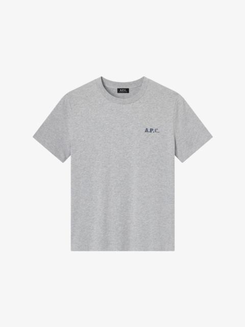 A.P.C. CARLOS T-SHIRT - HEATHER GRAY T-SHIRT WITH VINTAGE A.P.C. LOGO