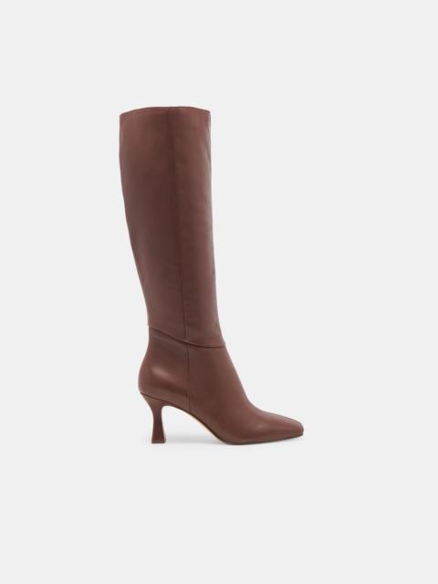dolce vita GYRA WIDE CALF BOOTS CHOCOLATE LEATHER