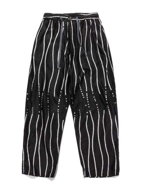 COTTON RAYON PEARL-DRUNK-STRIPE EASY PANTS BLACK