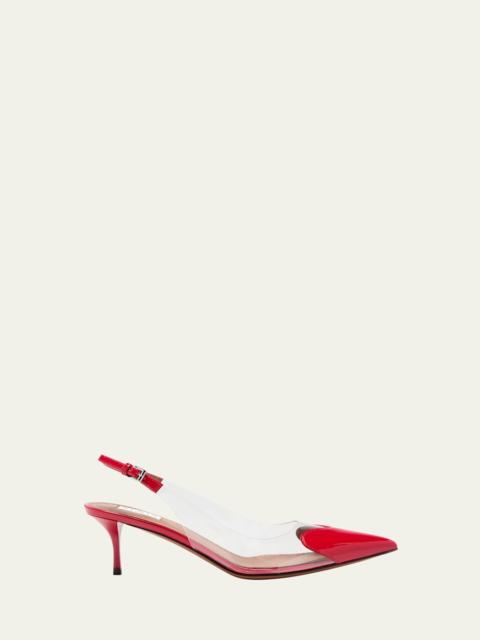 Alaïa Coeur Plexi Heart-Toe Slingback Pumps