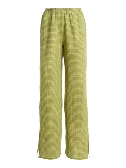 ASCENO The Loreto Cotton-Blend Straight-Leg Pants