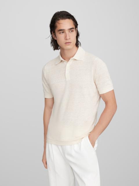 Linen and cotton knit polo