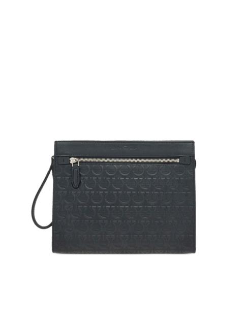 FERRAGAMO Gancini embossed zipped clutch