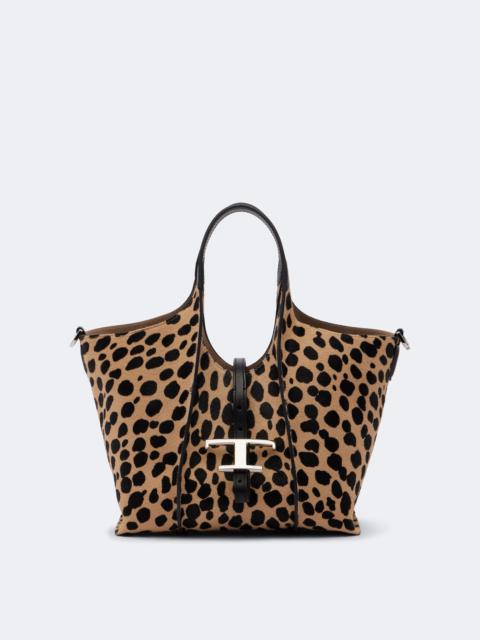 Tod's Tbs Small leopard-print calf hair tote bag