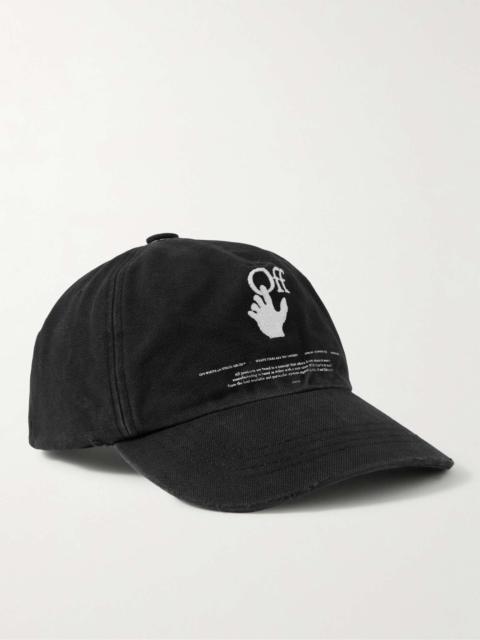 Off-White 강화된 로고 자수 면 화포 야구 모자