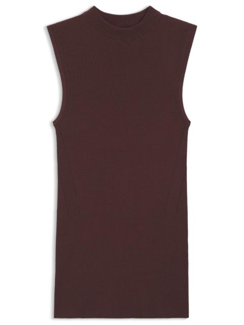 BOSS RIBBED TOP WITH MOCK NECKLINE