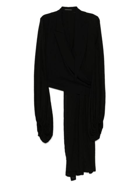 Yohji Yamamoto balloon-sleeves wrap blazer