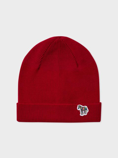 Paul Smith Wool Zebra Logo Beanie Hat