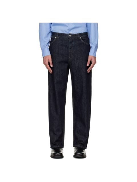 Jil Sander Navy Contrast Stich Jeans