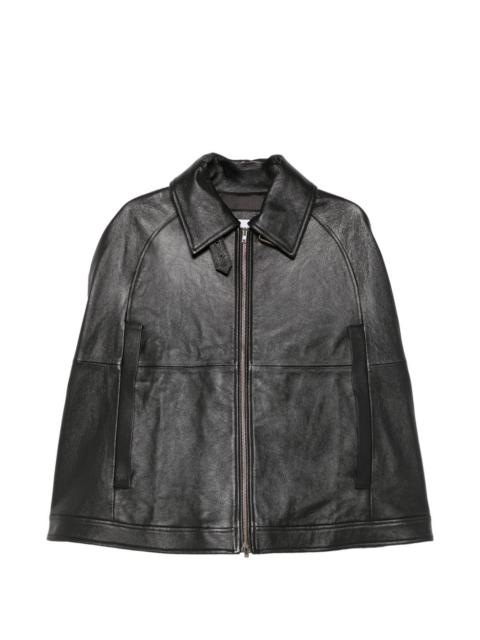 7 For All Mankind leather cape jacket