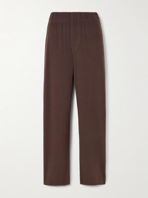 ÉTERNE Lounge Ribbed Stretch-jersey Staight-leg Pants