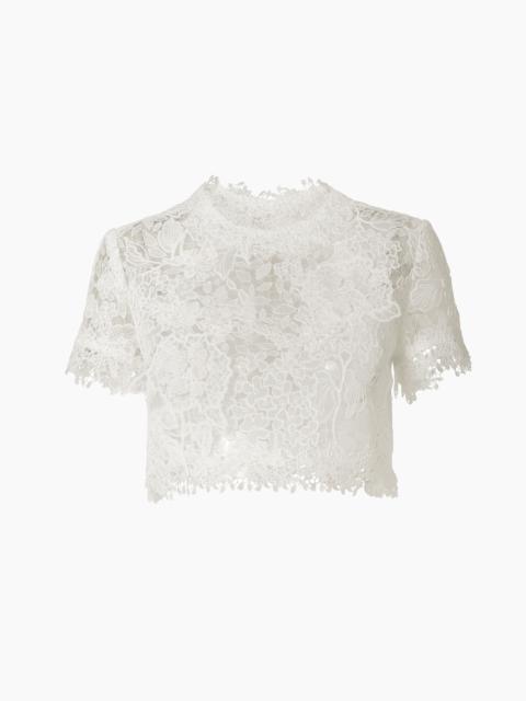 CAROLINA HERRERA Hydrangea Lace Cropped Top