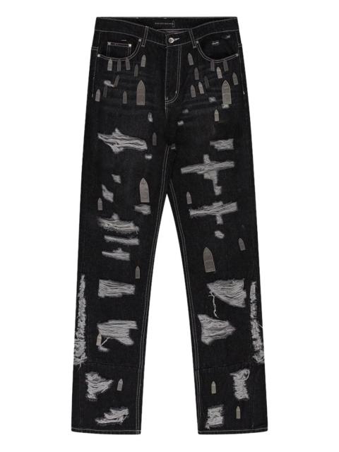 WHO DECIDES WAR distressed jeans