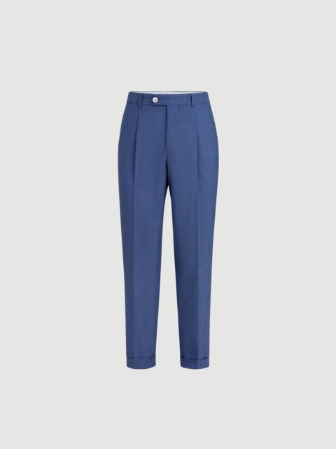 Brunello Cucinelli Virgin wool fresco trousers with pleat