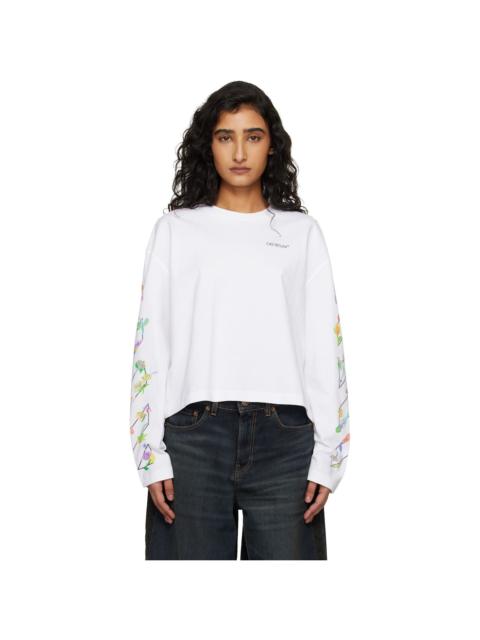 Off-White White Diagonal Glowing Flower T-shirt