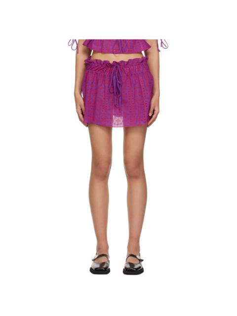 GANNI broderie anglaise 유기 면 miniskirt