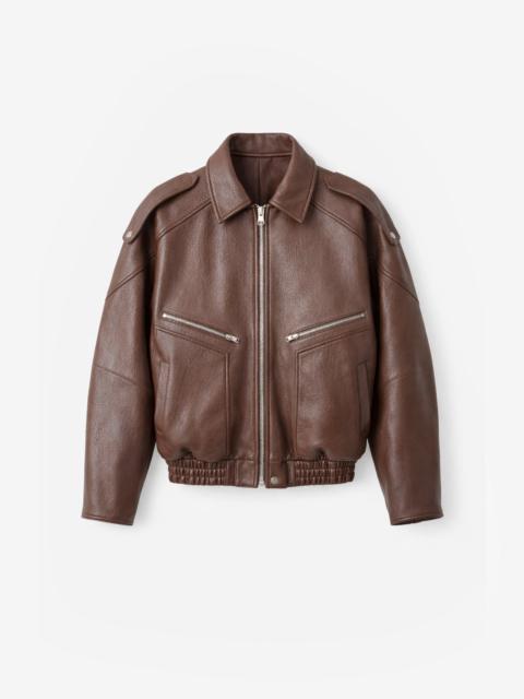 The Frankie Shop Hudson Faux Leather Bomber Jacket - Brown