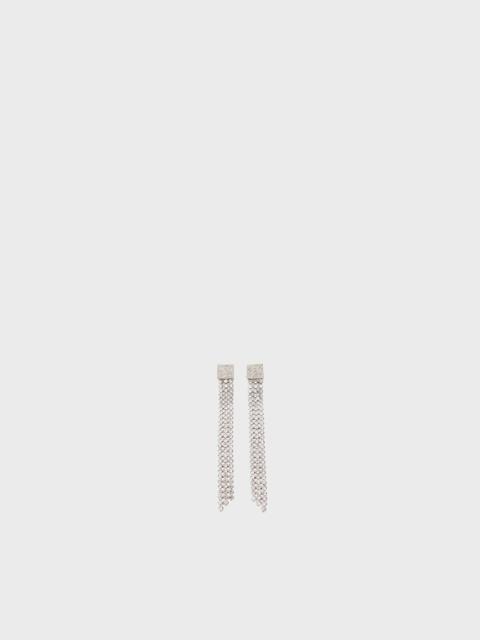 Blumarine CHAIN DROP EARRINGS WITH RHINESTONES AND B MONOGRAM