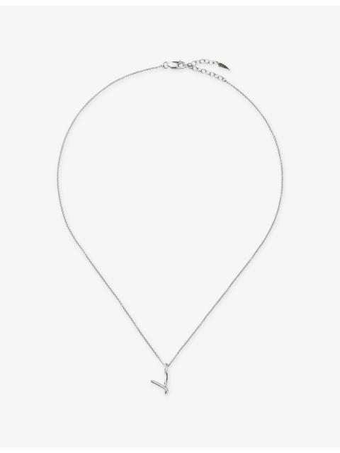 MISSOMA Curly Molten Mini Initial V Silver-Plated Sterling-Silver Necklace