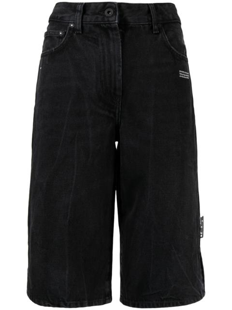 Off-White logo-print knee-length shorts