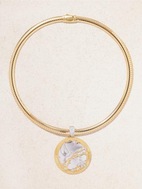 FOUNDRAE Resilience Sleek 18-karat White And Yellow Gold Diamond Necklace